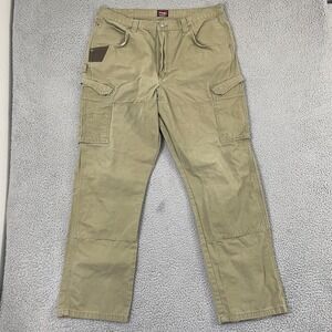 Wrangler Workwear 10WMWR1BL Cargo Pants Men 38x33 Tan Ripstop Utility Workwear